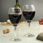 Personalised Heart Design Couples Wine Glass Set - Image 3