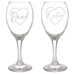 Personalised Heart Design Couples Wine Glass Set - Image 5