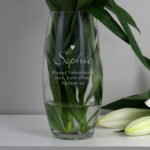 Personalised Any Message Heart Motif Glass Bullet Vase