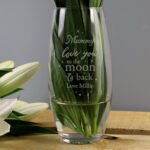 Personalised 'Love You To The Moon & Back' Glass Bullet Vase - Image 2