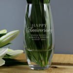 Personalised 'Happy Anniversary' Glass Bullet Vase - Image 2