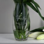 Personalised Big Numbers Birthday/Anniversary Glass Bullet Vase - Image 3
