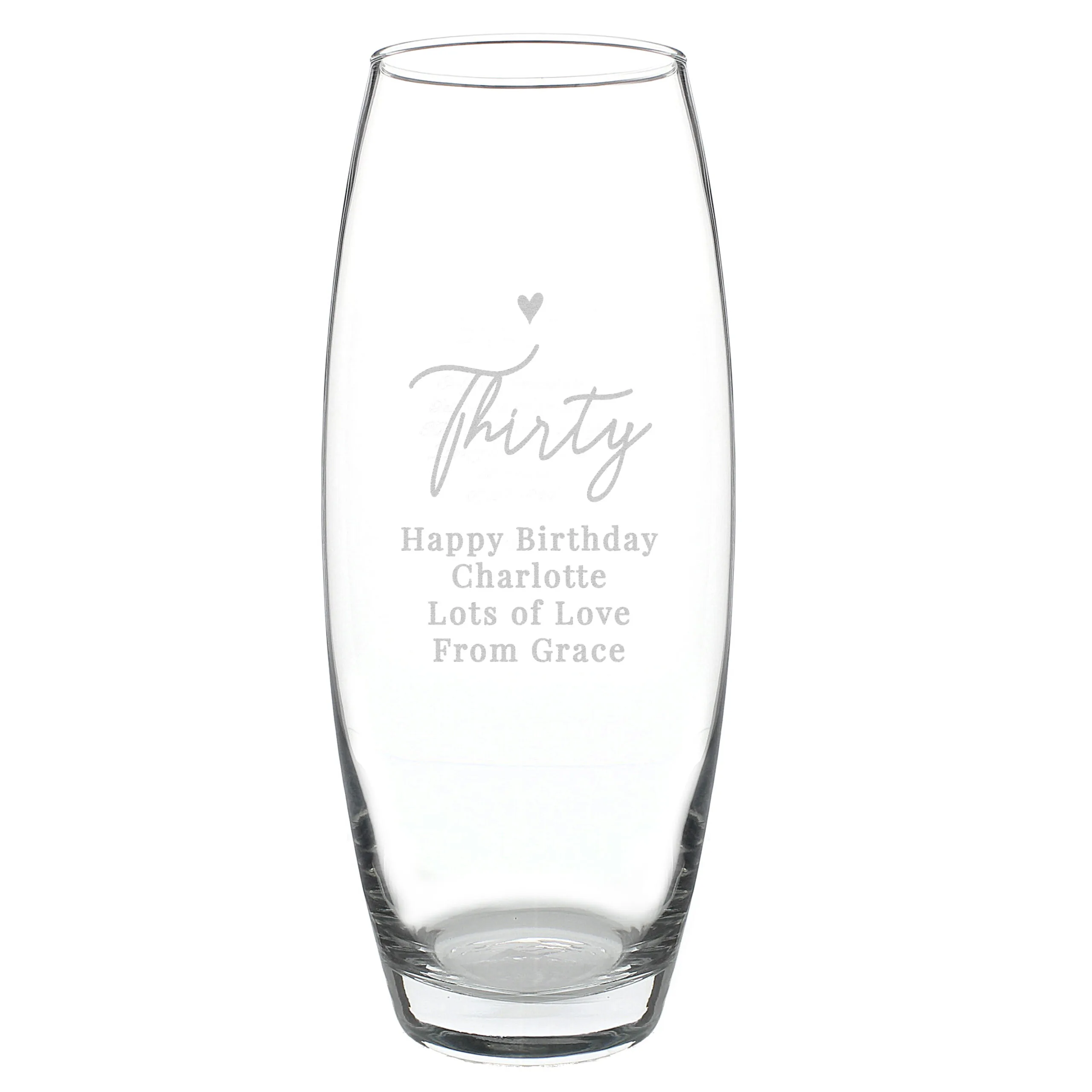 Personalised Big Numbers Birthday/Anniversary Glass Bullet Vase - Image 5
