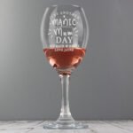 Personalised 'Just Another Manic Mum Day' Wine Glass