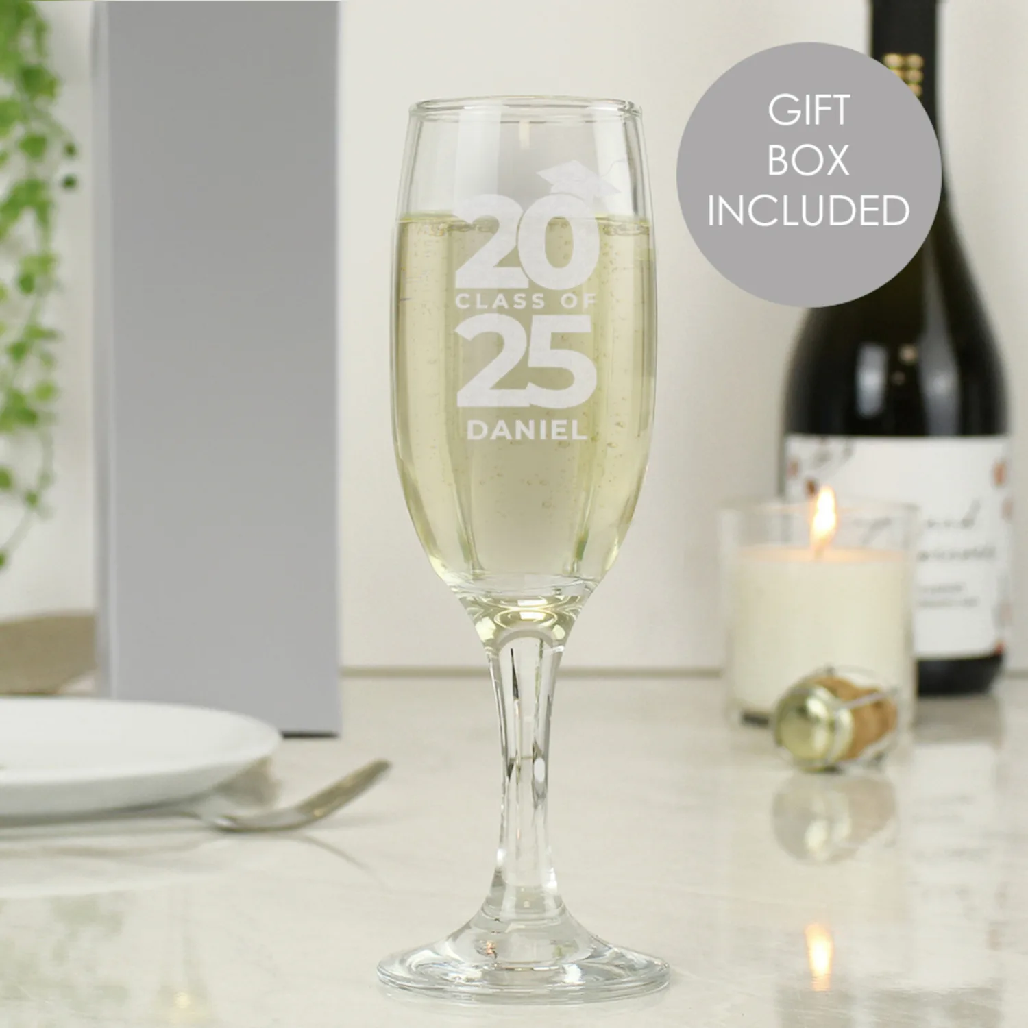 Personalised 'Class of' Graduation Glass Champagne Flute - Image 3
