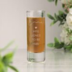 Personalised Any Message Botanical Design Heart Motif Shot Glass - Image 2