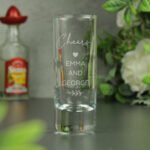 Personalised Any Message Botanical Design Heart Motif Shot Glass - Image 6