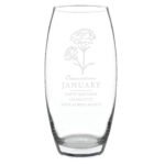 Personalised January Birth Flower Design Glass Bullet Vase - Image 5