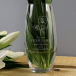 Personalised February Birth Flower Design Glass Bullet Vase - Image 2
