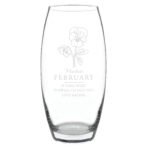 Personalised February Birth Flower Design Glass Bullet Vase - Image 5