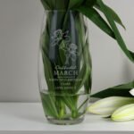 Personalised March Birth Flower Design Glass Bullet Vase - Image 5