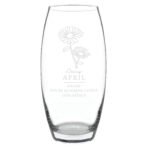 Personalised April Birth Flower Design Glass Bullet Vase - Image 5
