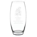 Personalised July Birth Flower Design Glass Bullet Vase - Image 5