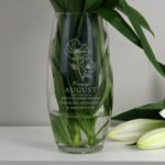 Personalised August Birth Flower Design Glass Bullet Vase - Image 3