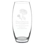Personalised November Birth Flower Design Glass Bullet Vase - Image 5