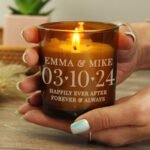 Personalised Special Date Scented Amber Glass Jar Candle - Image 2
