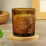 Personalised Any Message Birthday Scented Amber Glass Jar Candle