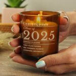 Personalised 'Class of...' Graduation Scented Amber Glass Jar Candle - Image 2