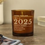 Personalised 'Class of...' Graduation Scented Amber Glass Jar Candle - Image 4
