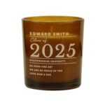Personalised 'Class of...' Graduation Scented Amber Glass Jar Candle - Image 7