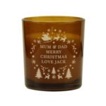 Personalised Any Message Christmas Themed Scented Amber Glass Jar Candle - Image 7