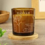 Personalised January Birth Flower Design Scented Amber Glass Jar Candle
