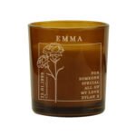 Personalised January Birth Flower Design Scented Amber Glass Jar Candle - Image 7