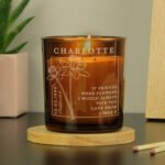Personalised March Birth Flower Design Scented Amber Glass Jar Candle - Image 4