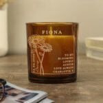 Personalised April Birth Flower Design Scented Amber Glass Jar Candle - Image 4