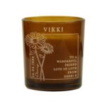 Personalised April Birth Flower Design Scented Amber Glass Jar Candle - Image 7