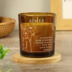 Personalised August Birth Flower Design Scented Amber Glass Jar Candle