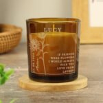 Personalised September Birth Flower Design Scented Amber Glass Jar Candle