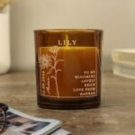 Personalised September Birth Flower Design Scented Amber Glass Jar Candle - Image 4