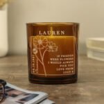 Personalised October Birth Flower Design Scented Amber Glass Jar Candle - Image 3