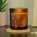 Personalised October Birth Flower Design Scented Amber Glass Jar Candle - Image 4