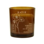 Personalised October Birth Flower Design Scented Amber Glass Jar Candle - Image 7