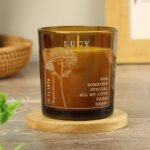 Personalised November Birth Flower Design Scented Amber Glass Jar Candle