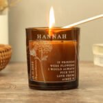 Personalised November Birth Flower Design Scented Amber Glass Jar Candle - Image 3