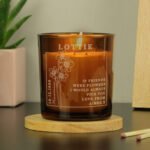 Personalised December Birth Flower Design Scented Amber Glass Jar Candle - Image 6