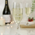Personalised Christmas Tree Design Glass Champagne Flute