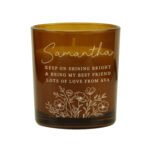 Personalised Wild Flowers Design Scented Amber Glass Jar Candle - Image 6