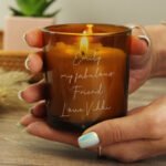 Personalised Any Message Scented Amber Glass Jar Candle - Image 3