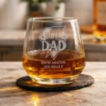 Personalised Any Message 'Super Dad' Glass Tumbler