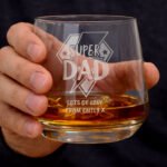 Personalised Any Message 'Super Dad' Glass Tumbler - Image 2
