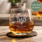 Personalised Any Message 'Super Dad' Glass Tumbler - Image 4