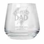 Personalised Any Message 'Super Dad' Glass Tumbler - Image 5