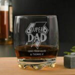 Personalised Any Message 'Super Dad' Glass Tumbler