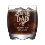 Personalised Any Message 'Super Dad' Glass Tumbler - Image 5