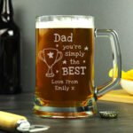 Personalised 'You're Simply The Best' Trophy Motif Pint Stern Glass Tankard