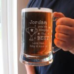 Personalised 'You're Simply The Best' Trophy Motif Pint Stern Glass Tankard - Image 2
